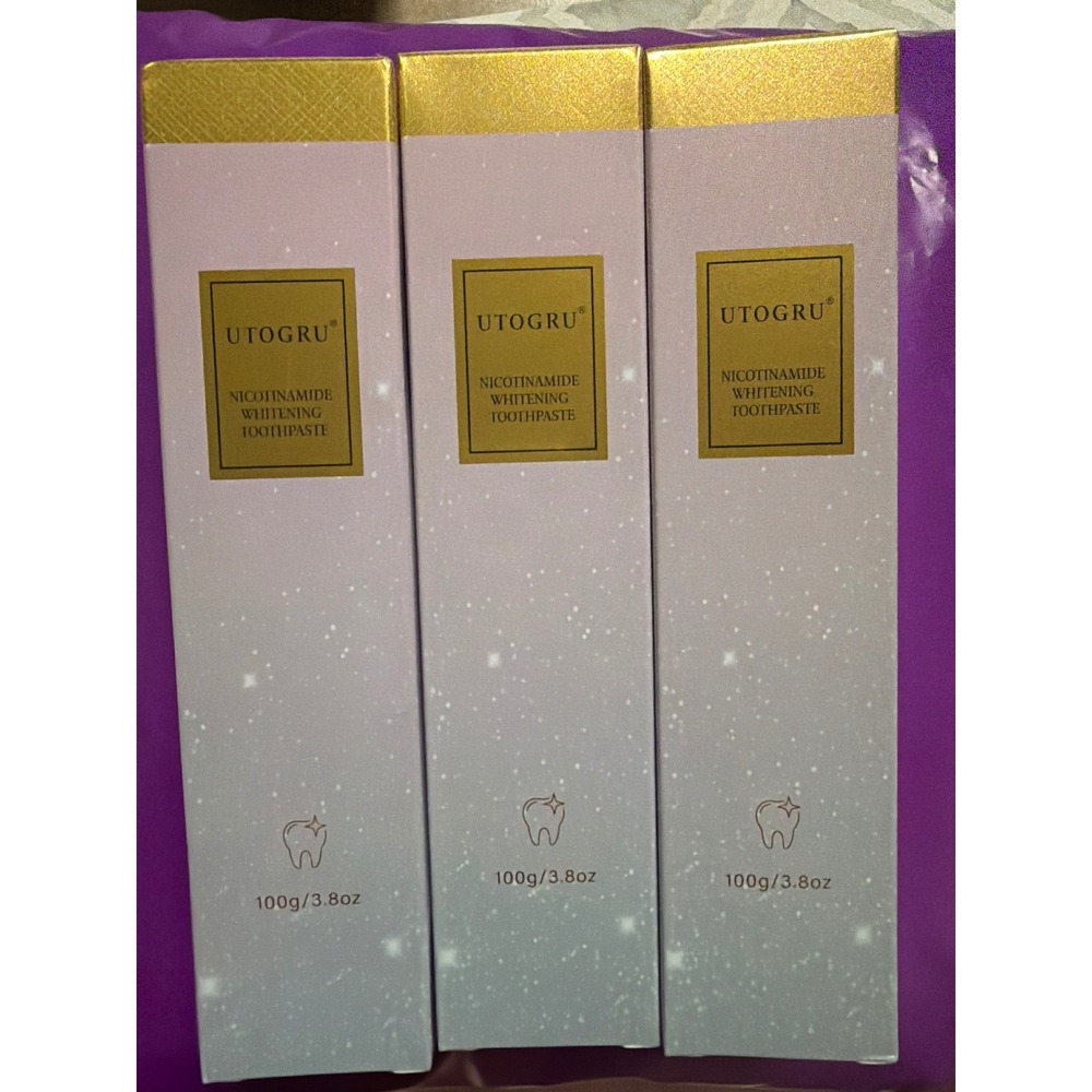 3 Pack Utogru Nicotinamide Whitening Toothpaste 100g 3.8oz Brightening Smile